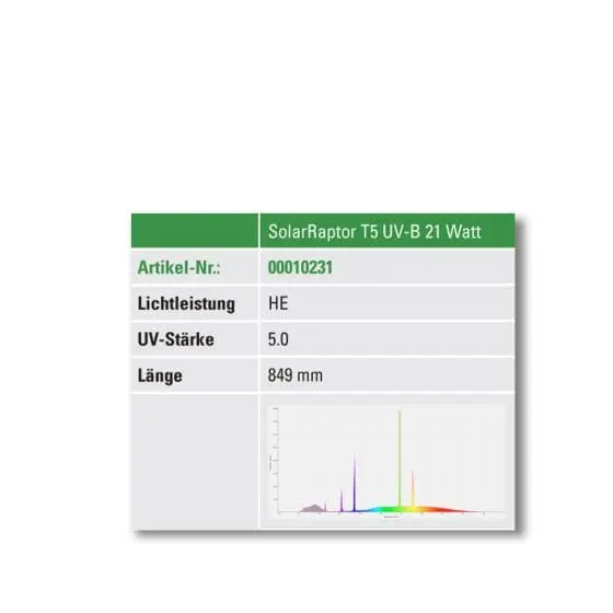 SolarRaptor T5 UVB świetlówka 21 W 5.0 UV-B - obrazek 4