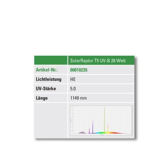 SolarRaptor T5 UVB świetlówka 28 W 5.0 UV-B - obrazek 4