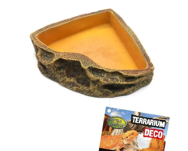 Narożna miseczka do terrarium rozmiar 19x14x3cm