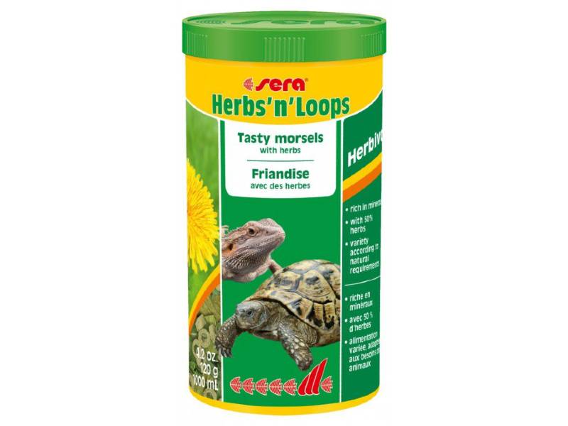 Sera przysmak Herbs'n'Loops pokarm suszony dla żółwi