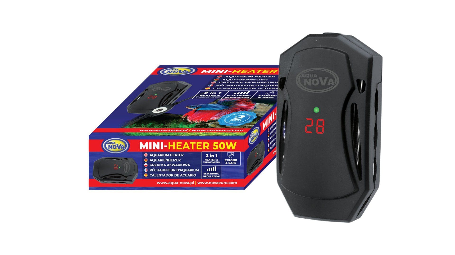 Grzałka akwariowa z obudową plastikową 50W Grzałka akwariowa z obudową plastikową 50W