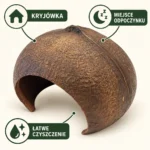 Repto Deco Coconut – kryjówka kokos do terrarium, miejsce odpoczynku i łatwe czyszczenie