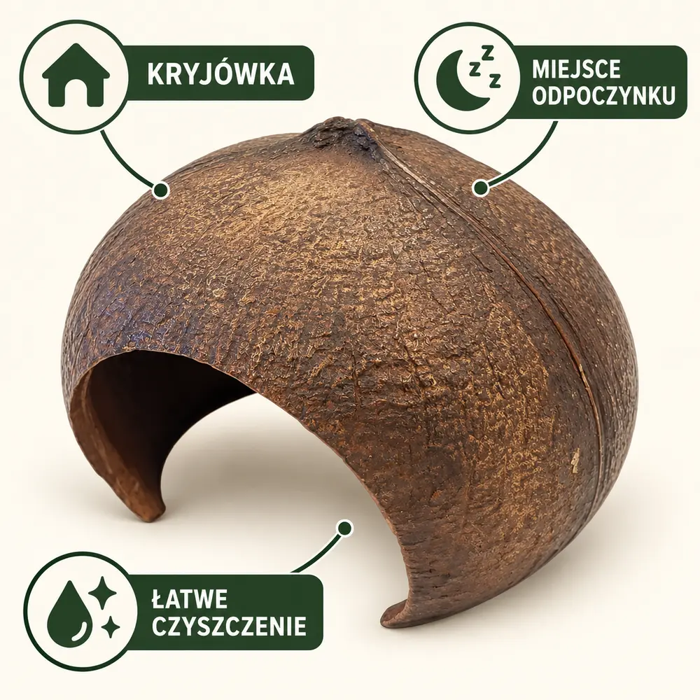 Repto Deco Coconut – kryjówka, miejsce odpoczynku i łatwe czyszczenie